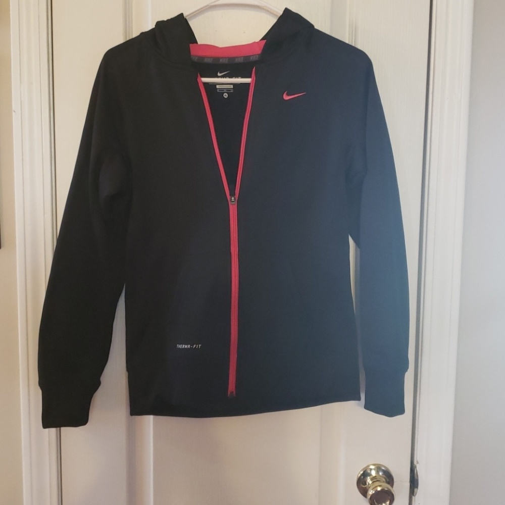 Nike Black and Pink Jacket XL- Youth
